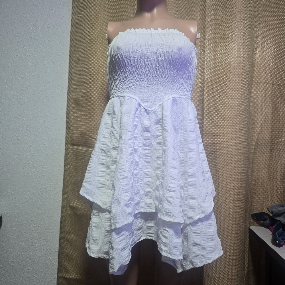 Wild Fable White Smocked Strapless Dress